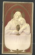 Holy card antique de Jesus y San Juan E, santino andachtsbild image pieuse picture