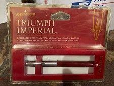 Vintage Sheaffer 92541 Triumph Imperial Chrome/Burgundy Fountain Pen 2441 NEW picture