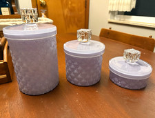 L.E. Smith quilted canisters- Lilac/lavender picture