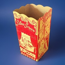 Vintage 50s Silver Screen Mellowed Popcorn Box w/ Animal Cut Outs Mellos Peanut picture