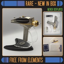 Star Trek TOS Franklin Mint 30th Anniversary Pewter Phaser NIB CLEAN Complete picture