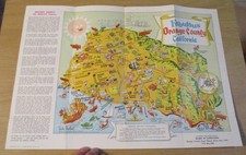 VTG 1957 ORANGE COUNTY Hysterical MAP~1960 Brochure~DISNEYLAND~Knotts BERRY FARM picture