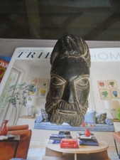 Rare ancient Bactrain stone king face with beard figurine bust antique picture