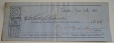 1857 Leicester Massachusetts Tax Receipt (like Bank Check) picture