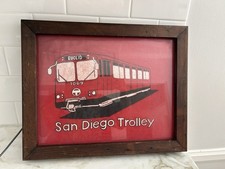 Vintage 1980s San Diego Trolley Euclid 1069 Framed Altered T-Shirt Transit Art picture