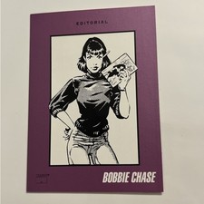 1992 Marvel Comics Staff Creators Trading Card Editorial #9 Bobbie Chase RARE picture