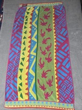 Vintage Cecil Saydah Striped Beach Towel Cotton Colorful Heavy Terry Vibrant picture