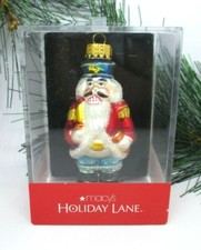 Blown Glass Ornament NUTCRACKER Macy's Holiday Lane in box picture