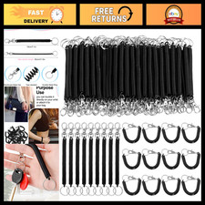 50/100 Pcs Retractable Spring Coil Keychain Set - Heavy Duty, Durable, Portable picture