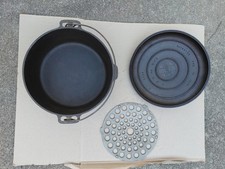 Vintage Griswold No. 10 Tite-Top Cast Iron Dutch Oven 835 w/ Trivet picture