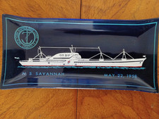 N.S. Savannah Launch 1958 Cobalt Blue Trinket ash tray picture