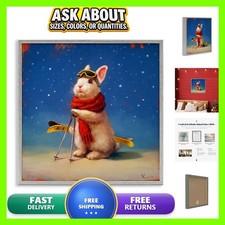 Stupell Industries 'first Snow Bunny & Skis' Framed Giclee Art by-434_gff_24x24 picture