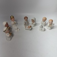 Vtg 10 Pcs HOMCO NATIVITY SET #5609 Home Interiors White Figurines Excellent picture