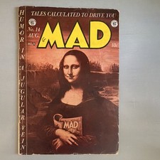Mad Magazine #14 EC Comics Mona Lisa Cover Harvey Kurtzman Key Issue Raw picture