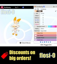 Pokemon Sword and Shield 6IV Shiny Scorbunny Gigantamax Hidden Ability GMAX HA picture