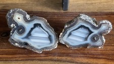 Very Nice Pair Water LEVEL Ankara Agates W/ Mirror Polish picture
