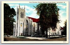 Springfield Illinois~First Christian Church On Sixth & Cook Streets~Vintage PC picture