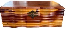 Vintage Cedar Wood Jewelry Trinket Chest Box No Key or Lock Pre Owned picture