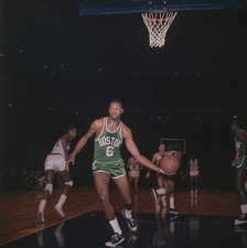 Bill Russell Boston Celtics takes ball after a New York Knicks sco- Old Photo picture