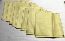 NOS Beautiful Yellow Pure Linen Napkins (8) Original Box and Receipt picture