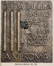 ROMA OPERA BALILLA I RAD. NAZ. DIRIGENTI SCUOLE MEDIE 1934 DISTINTIVO VENTENNIO picture