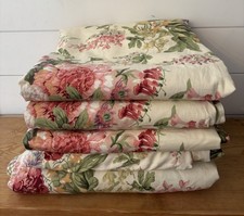 Vintage Thomasville Pink Floral Drapes Curtains 5 Panels 48x90 Cottage Lined picture