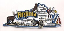 VIRGINIA STATE MAP AND LANDMARKS COLLAGE FRIDGE COLLECTIBLE SOUVENIR MAGNET picture