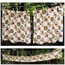 VTG 60s 70s Colonial Print Short Drape 24