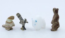 Lot 4 Zuni Fetish Carvings Bear, Beaver, White Buffalo, Road Runner RL Etstate picture
