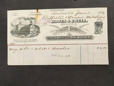 1889 antique HOWES & EWELL silver creek ny BILLHEAD eureka wheat cleaning mach picture