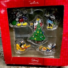 Disney Ornaments Hallmark Mickey Goofy Minnie Pluto Donald Box Set picture