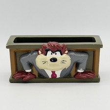 Vintage Looney Tunes Taz Warner Bros Green Desk Business Card Holder 1997 picture