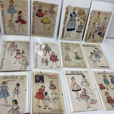 (12) Vintage Girls Sewing Patterns 1950s Toddler Simplicity Advance Sz 2-10 picture