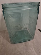 Antique Delco Light Exide Aqua Glass Battery Jar KXG 13 Farm Light Plant 1920s picture