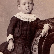 c1880s Sioux Falls DT CDV Photo LV Bean Toddler Pleated Dress Victorian Portrait picture