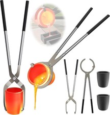 6 (13.2lbs-6kg) Crucible Tongs Set with Lifting Tongs, Pouring Tongs an picture