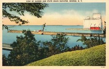 Oswego NY-New York, Harbor & State Grain Elevator Water, Vintage Postcard picture
