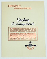 Vintage 1954 LANDING ARRANGEMENTS Cunard Line RMS Mauretania Brochure Instruct picture