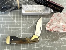 STEEL WARRIOR SW-405OX Ox Horn Large Choctaw Chief Lockback Knife w Sheath NIB picture