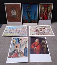 Lot of 7 Vintage Museum Art Post Cards, The Burning Giraffe, The Kiss, Madonna picture