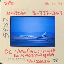 1984 AirCal Boeing 737-247 N470AC SFO Airport Original 35mm Color Slide picture