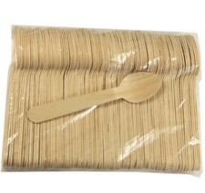 100-Pcs Lot Disposable Wooden Spoon Taster Spoons Ice Cream Tasting Sample Spoon picture