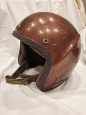 Vintage 1970s Lear Siegler S-80 Spoiler Copper Metal Flake Helmet Medium picture