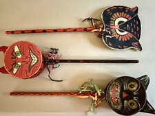 Vintage Style Halloween Shaker Rattles (3)- Primitive Paper Mache Style Folk Art picture