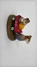 Vintage 1987 William Petersen Mice with Red Wagon Figurine as is picture