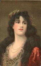 Beautiful Woman Illustrated Embossed c1900s-10s Vintage Postcard picture