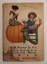 Antique 107-year-old D.M. Ferrys Seeds Peter Pumpkin Eater Com Catalog for 1919 picture