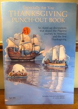 Vintage Thanksgiving Punch Out Book Pilgrims Journey Stand-up Decorations *Read picture