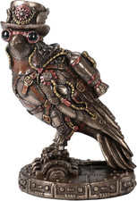 5 1/2 Inch Steampunk Ravencroft Rocket Fuel Resin Sculpture Cold Cast Bronze Fin picture