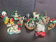Vintage Danbury Mint Set of 12 Baby Animal Christmas Ornaments New w/ Tags & Box picture